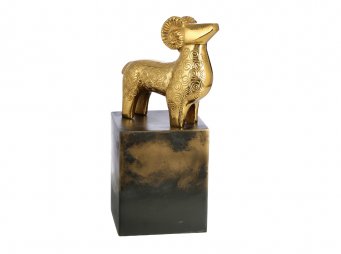 AK.JA0151 GOLD RAM DEKOR 18*31 CM